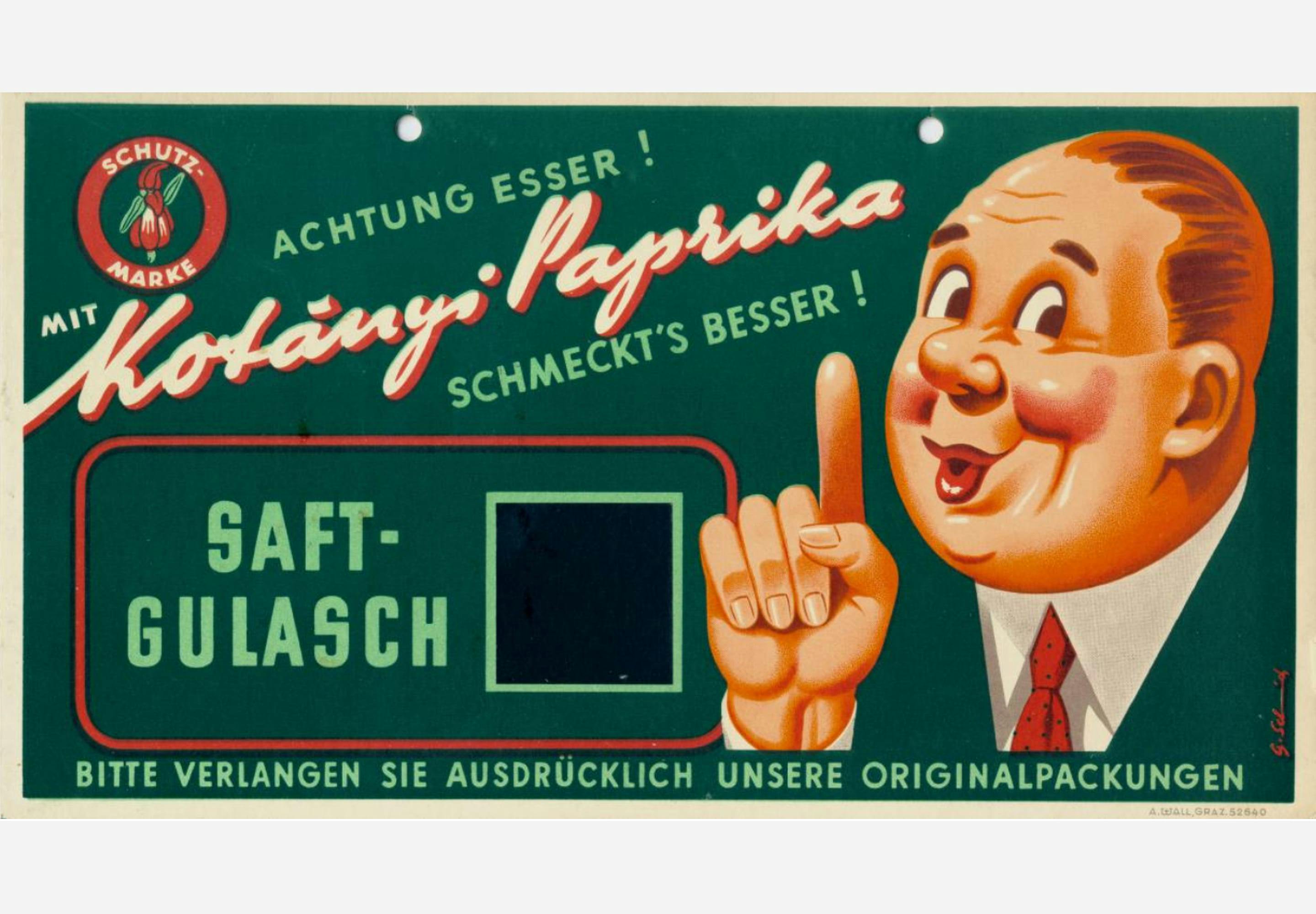 Kotányi reklámfelirat az 1950-es évekből.