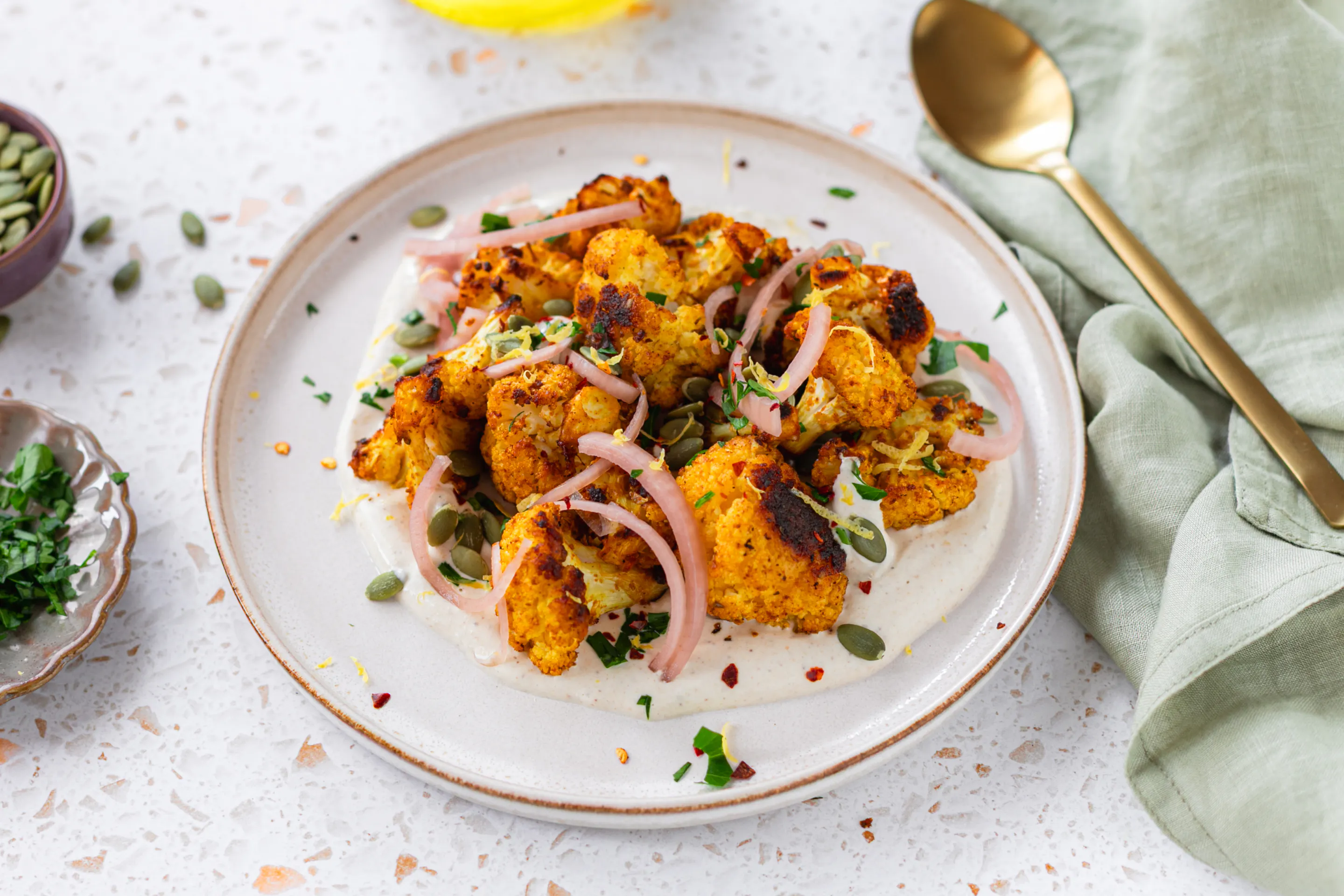 Curry Roasted Cauliflower